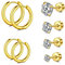 Longita 12g Conch Piercing Ring 6/8/10mm Cubic Zirkonia Knorpel Forward Helix Piercings Chirurgenstahl Tragus Piercing Gold Conch Piercing Studs Cz Labret Stecker Ohrpiercing