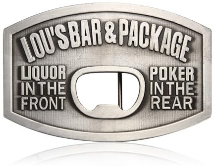 BBOTEN Beer Bottle Opener Belt Buckle, Western Belt Buckle for Men, Vintage Cowboy Bottle Opener Belt Buckle for Women, Grey, S