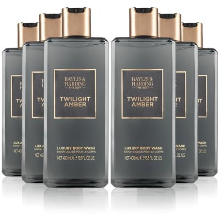 Baylis & Harding The Edit Twilight Amber Body Wash, 400 ml (Pack of 6) - Vegan Friendly