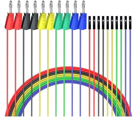 WOMELF Dupont Silicone Jumper Cable Male/Female To Stackable Banana Plug 26AWG Wire For Breadboard Oscilloscope Electronic DIY Test Kit (Color : Banana-to-Female)