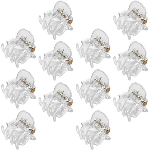 Esshogo 30 horquillas pequeñas de plástico para el pelo de 1,5 cm, pinzas para el pelo para niñas y mujeres para el día a día, fiestas, Navidad, festivales (transparentes)