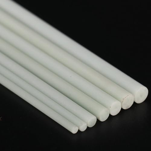 Lot de 10 tiges de clôture en fibre de verre 1,2 1,6 5 3,2 4,7 mm, tiges en fibre de verre solides aux propriétés non magnétiques, tige ronde en fibre de verre Frp(1.2mm)