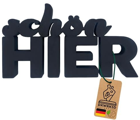 Schön Hier Schriftzug Aufsteller - Schön Hier Schild Deko - Wohnzimmer Deko - Deko für zu Hause (Schwarz, XL)