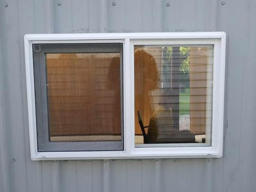 Finestra scorrevole orizzontale extra larga per cantina, bagno, cucina, garage, con serratura in vetro, 80 x 60 cm