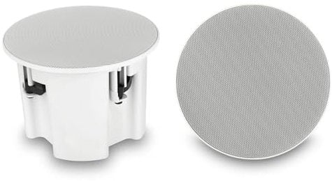 Finnex Moisture-proof Frameless Sauna Steam Room or Bathroom Ceiling 60W Speakers With Integrated Subwoofers (White)