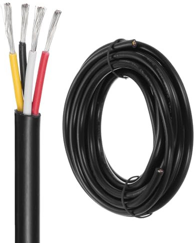 DMiotech 20 Gauge Wire Electrical Wire 4 Conductor, 20 AWG Extension Cable Cord 10 Ft/3 m UL2464 300V Stranded Tinned Copper Wire for LED Lighting Automotive
