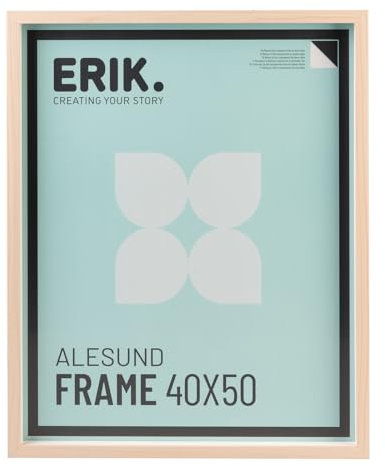 Grupo Erik: Cornice Legno 40 x 50 cm - Cornice in Legno con Profondità, Color Rovere Chiaro, Cornice da parete in legno MDF, Cornice legno chiaro 40x50 quadri, puzzle o foto