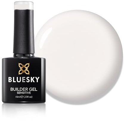 Bluesky All in One Fast & Easy Builder Gel Sensitive 10ml, Milky Warmth - White, Nail Strengthener and Extender for Sensitive Nails, Requires Curing Under LED UV Nail Lamp