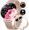SUNKTA FV17 Smartwatch Damen(2 Armbändern), 1.43 AMOLED Ultradünn Smart Watch, 100+ Sportmodi Fitnessuhr, Schrittzähler/Schlaf/IP68 Wasserdicht Sportuhren, Smartwatches Android iOS Kompatibel