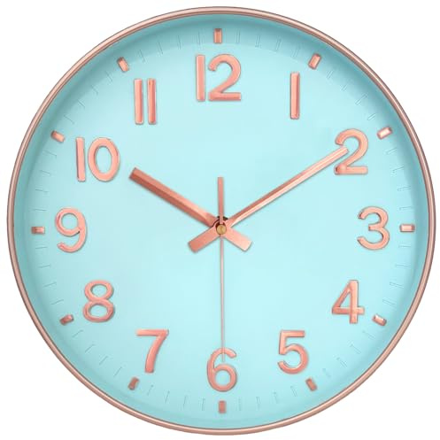 Mabpedo 30cm Wanduhr Batteriebetrieben mit Großen Zahlen für Innen & Außen | Präzises Geräuschloses Quarzwerk, Große Ziffern für Senioren. Bruchsicheres Glas, ABS Rahmen, Ideal für Wohnzimmer Schlafraum