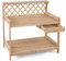 TANGZON Garden Potting Table, Solid Fir Wood Planting Workstation with Versatile trellis, Drawer, Raised Edge, Top & Lower Shelf, Wooden Flower Potting Bench for Backyard Balcony Lawn