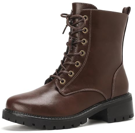 Putu Stivaletti Donna Stringati con Zip Suola Scolpita 36-42 | Stivaletti corti stringati con zip laterale, suola scolpita e tacco 4,4 cm per città e tempo libero