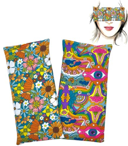 savasanas Cuscini per Gli Occhi Pack 2 - Hippie | Semi di Lavanda e Riso | Yoga, Meditazione, rilassamento, Riposo oculare...