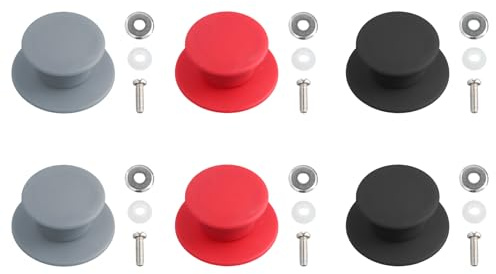 6 Piezas Perillas para Tapa de Olla en Silicona, Pomos Universales de Repuesto Resistentes al Calor con Tornillos, Fácil de Instalar, para Ollas, Cacerolas, Sartenes y Tapaderas de Cocina