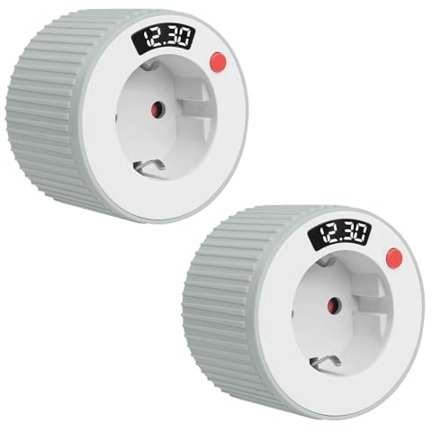 2 unidades de enchufe mecánico con temporizador, CA 230 V, 16 A, 3680 W, temporizador de cuenta atrás con indicador LED, 24 horas, temporizador digital, temporizador diario para electrodomésticos
