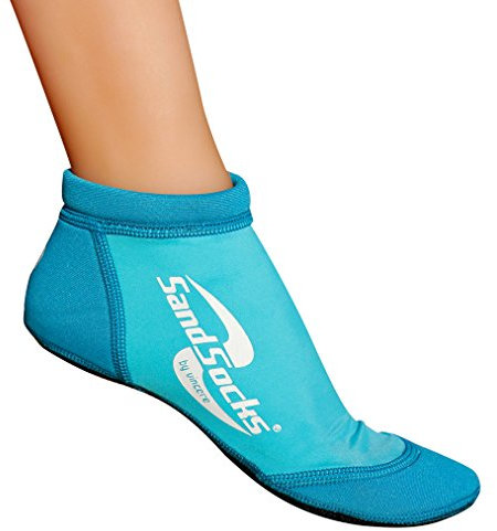 Sand-Socks Sprites Damen & Herren by Vincere – Sport & Spaß: Kurze Strand-Socken für Sand & Wasser – Beachvolleyball Socken ohne Wund-Reibung – Unisex Low-Cut Neoprensocken – Marine Blau I 39-43,5