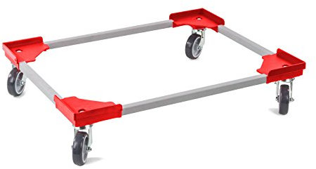 aidB Transportroller Variabel - 800x600 - Gummiräder 4 Lenkrollen Rot