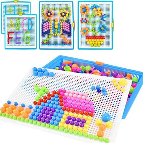 Mosaik Puzzle Spielzeug für Jungen Mädchen Mosaikstecker Bausteine Blocks Steckmosaik Steckbilder aus Kunststoff Bunte puzzle Steckspielzeug Puzzlespiel als Geschenk