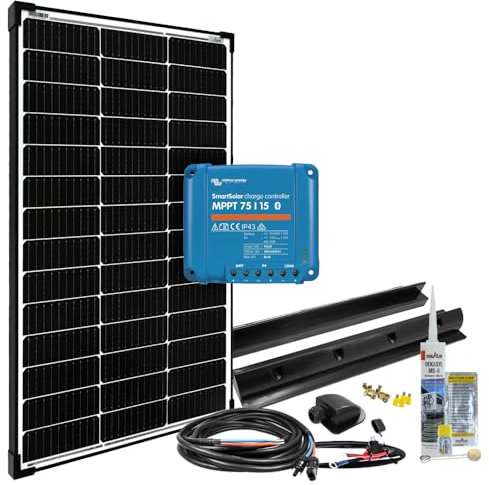 Offgridtec® mPremium+ L Kit solaire MPPT pour caravane 100 W 12 V avec Victron Smartsolar 75/15