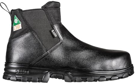 5.11 Tactical Company 3.0 Boot – Slip-On Tactical Work & Duty Boots with Water-Resistant Leather, High Traction Slip-Resistant Outsole & Ortholite Footbed, Black, 9.5, Regular, Style 12421