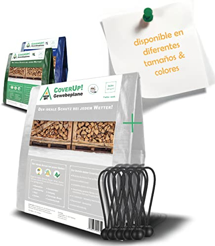 CoverUp! Bâche 3 x 3 – Toile Renforcée 200 g/m² – Étanche & Indéchirable – Œillets INOX + 10 tendeurs – Idéale pour Jardin, Camping, Bois – Blanc