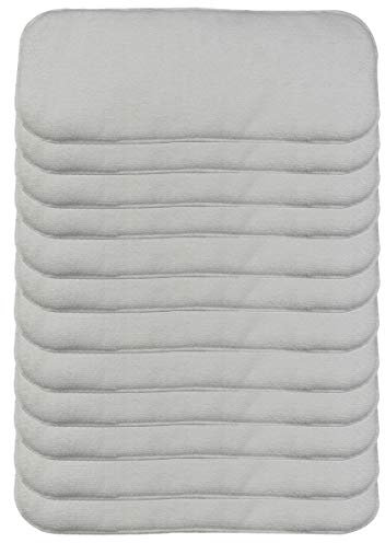 Babywindeln Waschbare Bambuskohle Windeln Wiederverwendbare Baby Windel 4 Schichten Stoffwindel Einlagen-Grau-12PCS