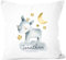 SpecialMe® Kissen-Bezug mit Namen Wunschname Tier-Motive Nashorn Löwe Elefant Watercolor Namenskissen Kinder Baby Nashorn weiß Unisize