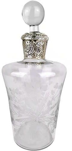 Kersten Elegante Glasflasche mit Schliff Gravur u. Stopfen 14x31cm Deko Wohnen Flakon Flasche Barzubehör Likör Cognac Whiskey Bar