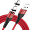 JianHan Magnetisches Ladekabel 2M,3A USB C + Micro USB 2 in 1 Magnetkabel mit LED-Licht für Sumsung Galaxy/Huawei/Xiaomi/Kindle/LG/Moto Android Smartphones (Rot)