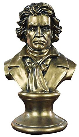 SSCYHT Bronze Beethoven Büste Statue Abstrakte Figur Musiker Figur Harz Kunst & Handwerk Home Dekoration Desktop Schreibtisch Wohnzimmer Dekoration Ornament,Messing,18x15x30cm(7x6x12inch)