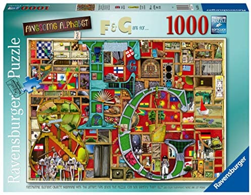 Ravensburger Puzzle 2D 1000 elementów: Niesamowity alfabet F&G, Stary Design