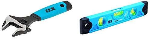 OX Pro 6 Adjustable Wrench & OX Trade Torpedo Level 230mm