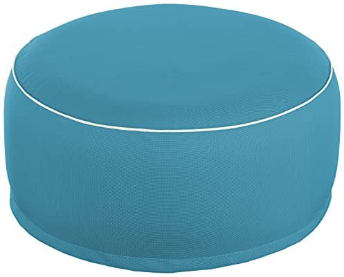 Brandsseller Outdoor Sitzhocker aufblasbar – Pouf Ø 55 x 25 cm – wasserabweisender Sitzsack für Garten, Terrasse, Wohnzimmer & Strand – wetterfest & leicht zu reinigen Aqua
