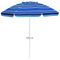 COSTWAY Parasol de Plage avec Porte-Gobelet, Parasol de Jardin Extérieur Inclinable, 200cm, Rond, Protection Solaire UPF50+, avec Pied d'ancrage à Visser & Sac de Transport (Bleu foncé)