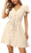 Aokosor Dress for Women Summer Ladies Shirt Dress Off-White Mini Dresses Size 10-12