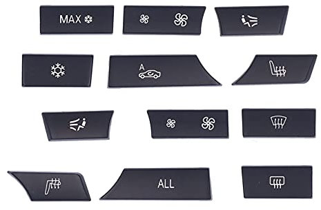 Klimaanlage Heizungsknopf, 12 Stück A C Heizungsknopf Schlüsselkappe Schalterabdeckung Reparatursatz 61319313923 Ersatz für 5er 6er Serie