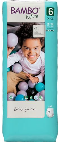 Bambo Nature Windeln Pants Größe 6 (15+ kg) - 38 St. | Windelhöschen mit verbesserter Auslaufsicherheit | Ultimativer Komfort & Freiheit für aktive Kinder | Dermatologisch getestete Nappies