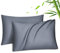 Fittia 2er-Set Lyocell Bambus Kissenbezug Bambusfaser Kopfkissenbezug Kissenhülle Seidig weichkühlend atmungsaktiv mit verdecktem Reißverschluss Grau 50x70cm