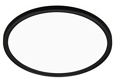 TELEFUNKEN – LED Bad Deckenleuchte mit Backlight, IP44 Badezimmerlampe, ultraflach, neutralweißes Licht, Schwarz, 290x35 mm (DxH), 321605TF