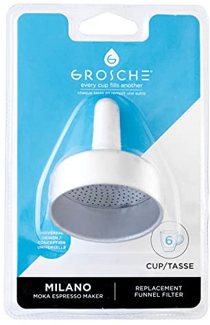 GROSCHE | Milano Moka Pot Funnel Replacement | (6 Cup) Funnel Filter | Espresso Maker | Filter Basket for Stovetop Espresso Makers | Coffee Maker