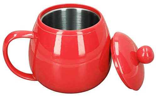 Mug Coffee Cup Small Electric Kettle Electric Coffee Warmer Mug Heated Travel Mug USB Heating Water Cup for Office Home Dormitory 9 oz 280ml(Red)