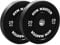 GYM MASTER 2 Black Rubber Bumper Plates for Olympic Barbell Weight Lifting