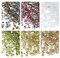 sourcing map 6 Farben Crushed Glass Chips, 1-4mm Unregelmäßiges Glitzer-Metallic-Glas für Bastelarbeiten, DIY-Füller, Epoxidharz-Dekoration, 28 g, golden Farbtone, Bunte Farbserie
