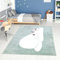 carpet city Teppich Kinderzimmer Tier-Motiv - Mint-Grün - 120x160 cm - Kinderteppich Kurzflor Bär mit Schlafmütze - Weicher Flor