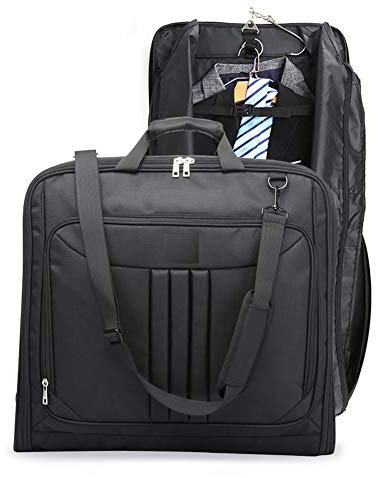 ADITAM Anzugträger, Business-Anzugtasche, wasserdichtes Handgepäck, Kleidersack für die Reise, Schwarz Double The Comfort