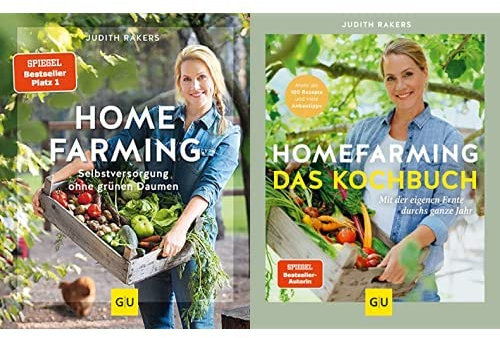 Homefarming: Selbstversorgung ohne grünen Daumen (GU Selbstversorgung) + Homefarming: Das Kochbuch. Mit der eigenen Ernte durchs ganze Jahr: Mehr als 100 Rezepte und viele Anbautipps (GU Garten Extra)