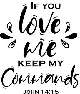 Wandaufkleber mit Aufschrift If You Love Me,Keep My Commands, Vinyl, zum Abziehen und Aufkleben, christliche Schrift, Wandtattoo, lustig, Wandkunst, Aufkleber für Zuhause, Wohnzimmer, Schlafzimmer,