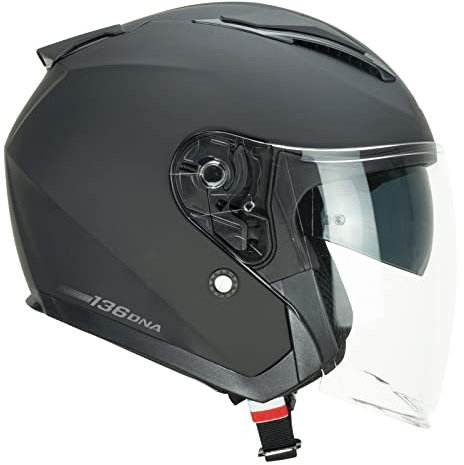 CGM Casco open face, 136A DNA MONO Nero opaco, S (55-56cm)