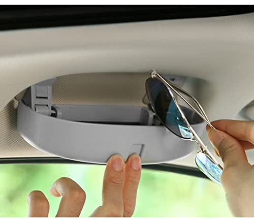BIXUAN Compatibile con BMW Serie 3, 5, 6, 7, X1, X3, X5, X7, G20, 2010-2022, Porta Occhiali da Sole, Custodia per Occhiali da Auto, Organizer Grigio