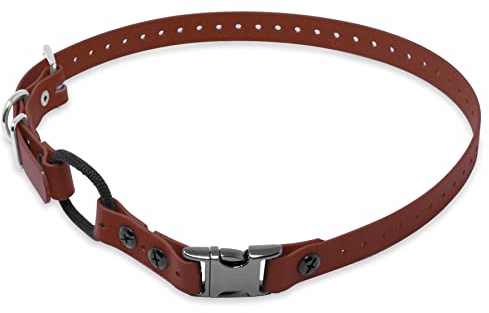 Educator Quick Snap Bungee Hundehalsband aus Biothane, wasserdicht, geruchsfrei, mit Schnellverschluss und D-Ring, verstellbar für individuelle Passform, elastische Komfortschlaufe, 19 mm, Braun